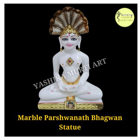 Traditional White Marble Parshwanath Bhagwan Statue For Worship Size