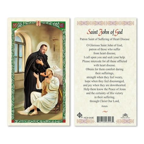 Prayer Card Saint John of God for Heart Disease - St. Paul's Catholic ...