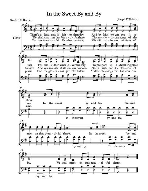 Free Choir Sheet Music In The Sweet By And By Free Sheet Music