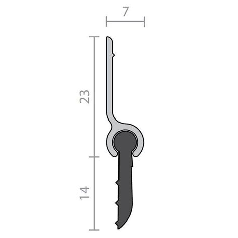 Raven Rp5 Door Bottom Sweep Seal 14mm Clear Anodised Aluminium