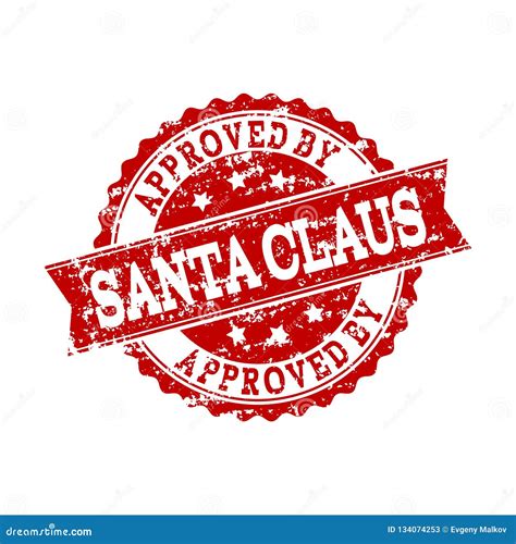 Red Grunge Approved By Santa Claus Stamp Seal Watermark Stock Vector