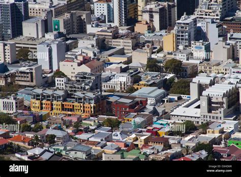 Aerial view of the Bo Kaap and Cape Town CBD Stock Photo - Alamy