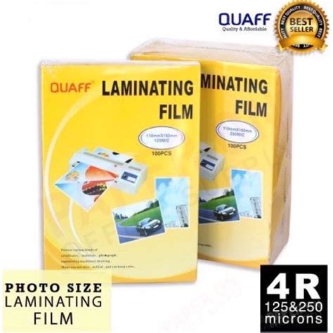 Quaff Laminating Film 4R 250mic 100sheet Per Pack Shopee Philippines