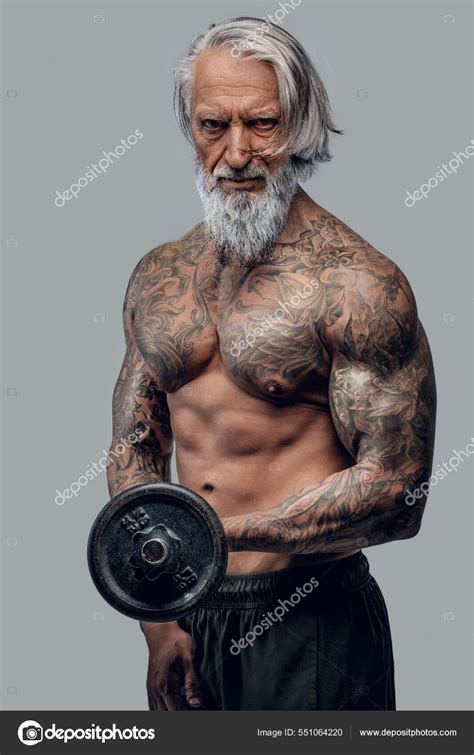 Fotos De Poder Abuelo Construcci N Muscular Hombre Mancuerna