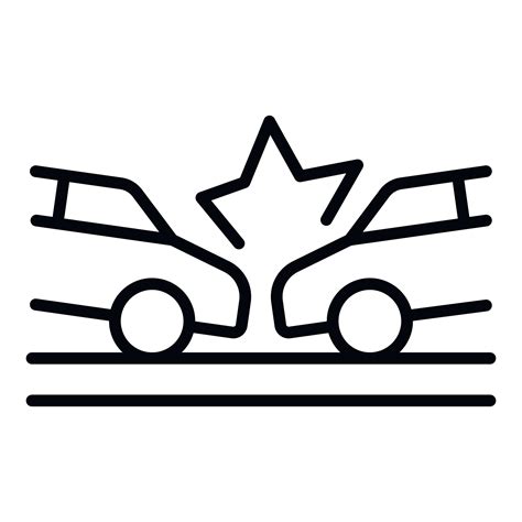 Road Car Accident Icon Outline Style Vector Art At Vecteezy