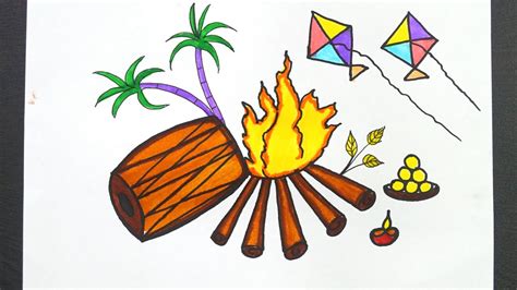 Lohri Scene Drawing Easy For Kids What Can Make An Octopus Laugh