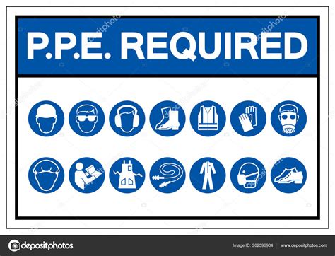 Required Personal Protective Equipment Ppe Symbol Safety Off