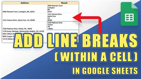 HOW TO Add A New Line Within The Same Cell Line Break In Google