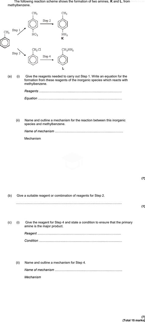 A Level AQA Chemistry Questions Nucleophilic Properties Revisely