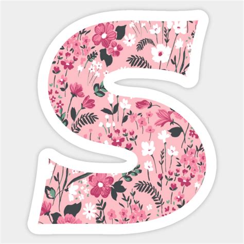 Floral Letter S Alphabet Letters With Flowers Sticker Teepublic