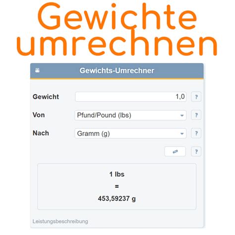 Gewicht Umrechnen Kilogramm Pound Pfund Tonne