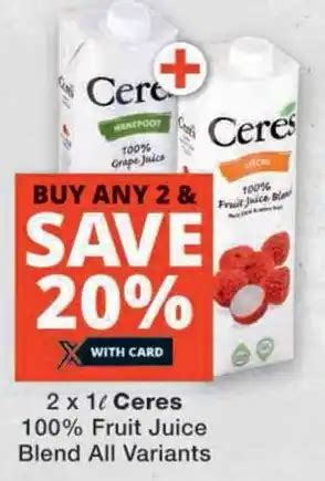 X L Ceres Fruit Juice Blend All Variants Offer At Checkers