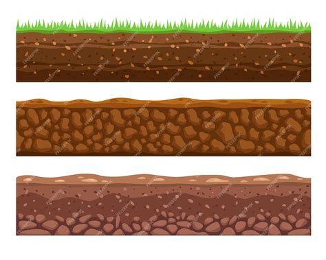 Premium Vector Seamless Grounds Or Soils Illustrations Set