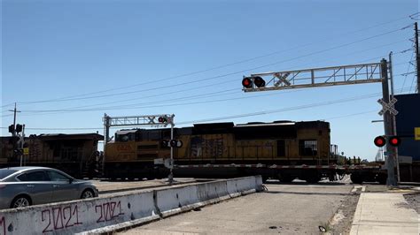 UP 7351 Z Train Intermodal With Mid DPU South E Morada Lane Railroad