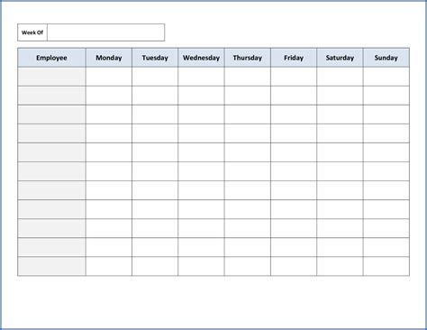 purpose  schedule template