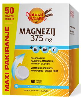 Natural Wealth Magnezij šumeće tablete 50x375MG MAXI