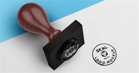 Psd Wood Ink Stamp Seal Mockup | Psd Mock Up Templates | Pixeden