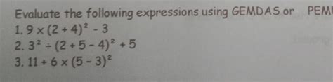 Evaluate The Following Expression Using Gemdas Or Pemdas Rule Brainly Ph