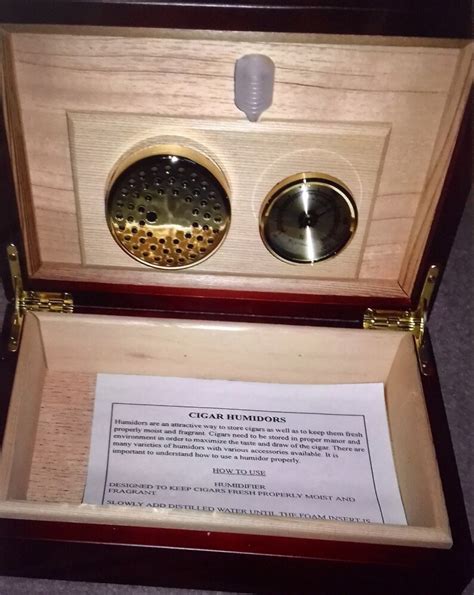 Cigar Humidor Humidifier Hygrometer and Pump Wood Lined | Etsy