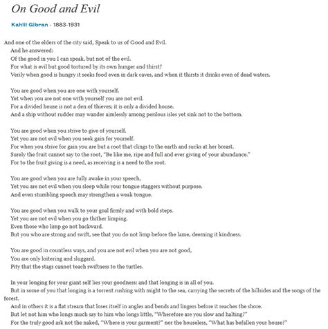 Poetry On Good Vs Evil Little Infinite