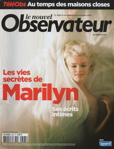 Le Nouvel Observateur 30 09 2010 Divine Marilyn Monroe Couverture