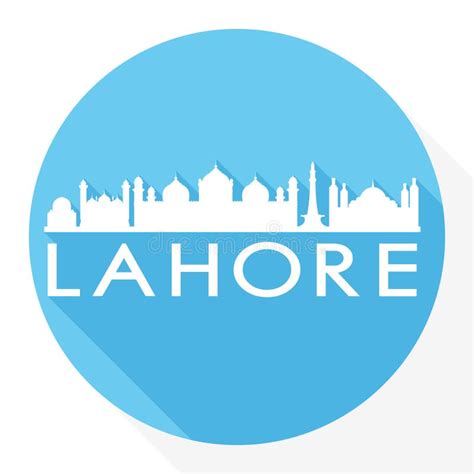 Lahore Pakistan Round Icon Vector Art Flat Shadow Design Skyline City ...