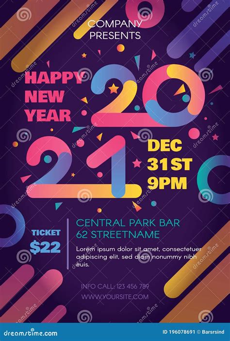 2021 New Year Party Celebration Poster Or Flyer Stock Illustration