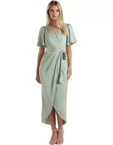 Womens Satin Midi Dress Dresshub