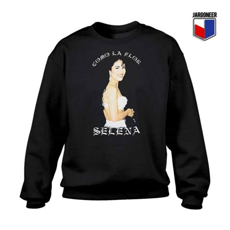 Como La Flor Selena Crewneck Sweatshirt Design jargoneer.com