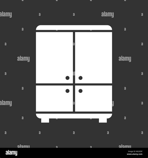 Cupboard Icon On Black Background Modern Flat Pictogram For Business