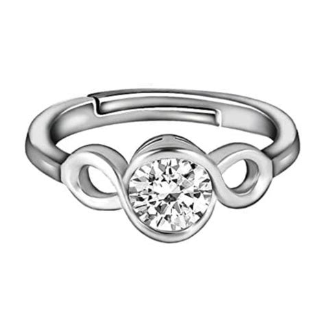 Buy Giva Sterling Silver Adjustable Solitaire Loop Ring Online At Best