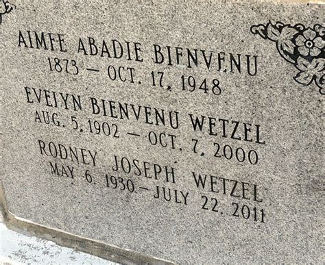 Evelyn Marie Bienvenu Wetzel Memorial Find A Grave