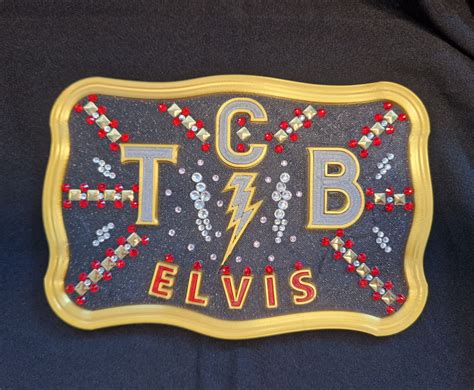 Elvis Film 2022 Tcb Logo Belt Buckle Shield With Rhinestones Etsy