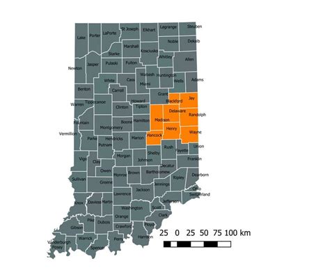 Central Indiana County Map