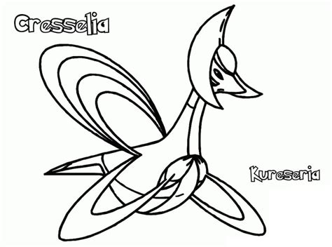 Printable Cresselia Pokemon Färbung Seite Kostenlose druckbare