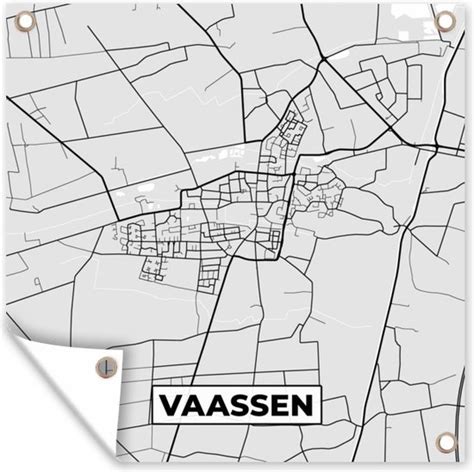 Tuinposters Vaassen Stadskaart Kaart Plattegrond Zwart Wit