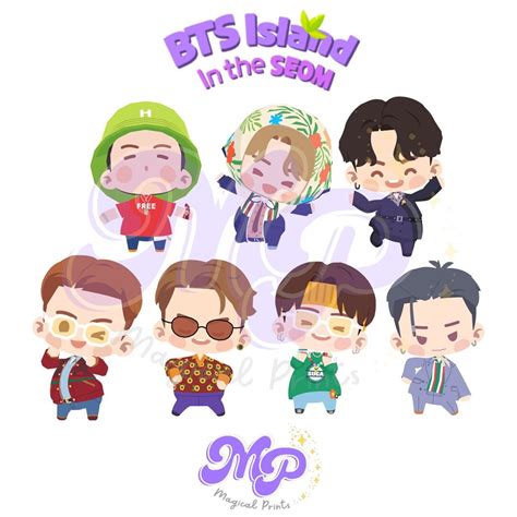 Bts Island In The Seom Goes Retro Digital Stickers Png Files Etsy