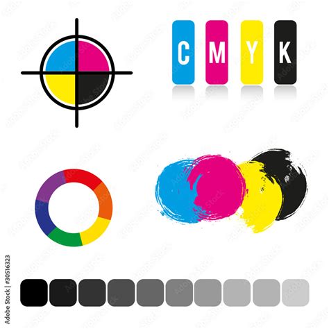 Color Cmyk Vector Illustration Set Stock Vector Adobe Stock