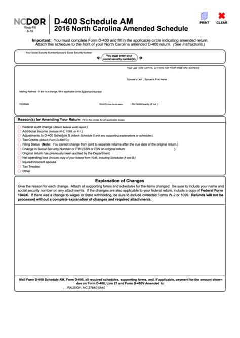 Nc D 400 Fillable Form Printable Forms Free Online