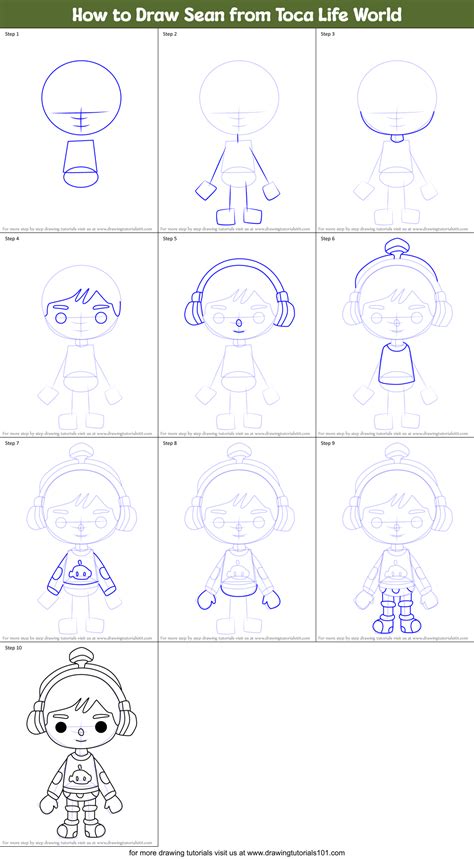 How To Draw Sean From Toca Life World Toca Life World Step By Step