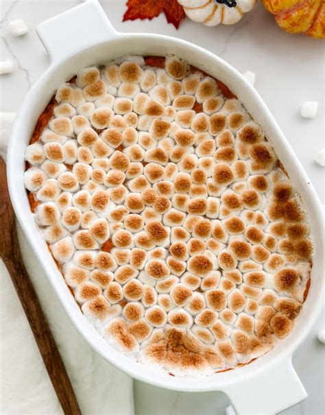 Lightened Up Sweet Potato Casserole With Marshmallows Pound Dropper