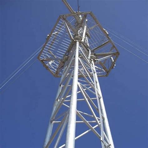 Hot Dip Galvanized Round Guyed Mast Tower Steel Telecom Signal Tower