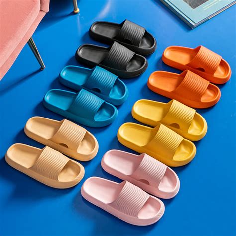 Women Thick Platform Cloud Slippers Summer Beach Eva Soft Sole Slide Sandals Leisure Men Ladies