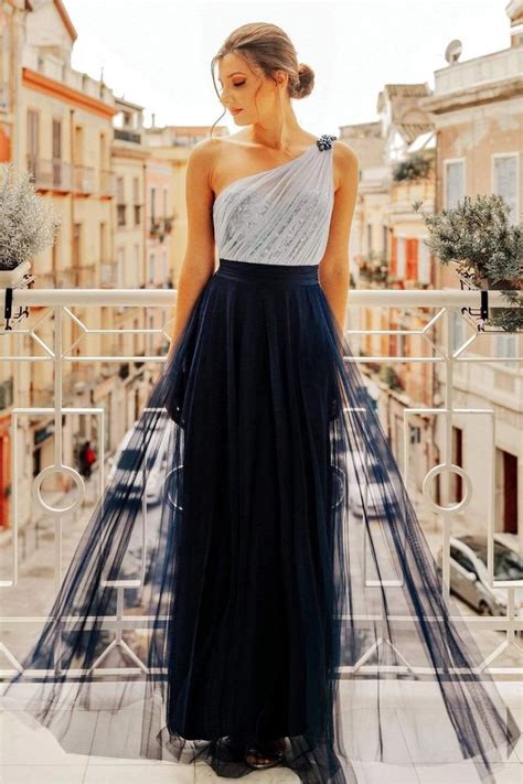 Sheath Column One Shoulder Long Prom Dress Formal Evening Dresses 601535