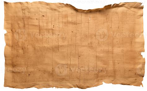 Ai Generated Old Sheet Of Papyrus In A Detailed Form On A Transparent