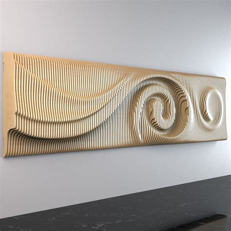 Parametric Wall Art The Wave Cnc Cutting File Etsy