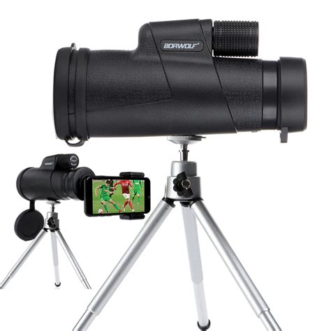 Borwolf 10x42 Monoculars Bak4 Prism Fmc Optical Lens High Power Hunting Birdwatching Telescope