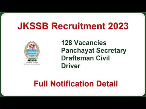 Jkssb New Vacancy Out Check Eligibility Selection Process Here