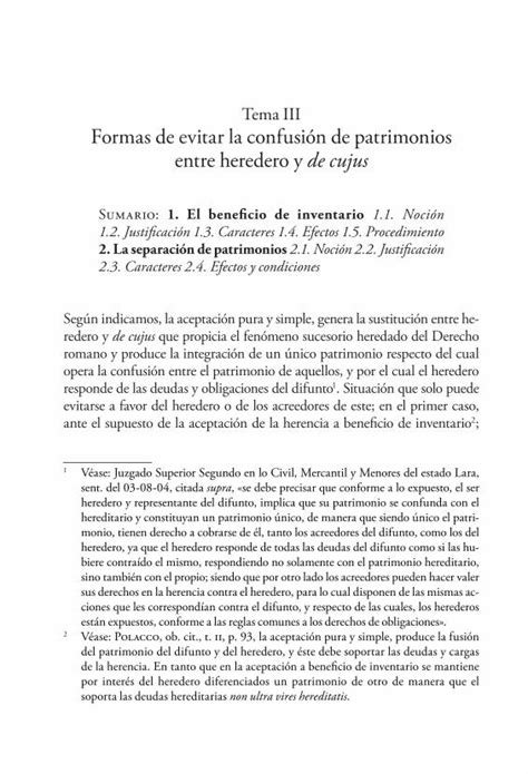 Pdf Tema Iii Formas De Evitar La Confusi N De Patrimonios Entre