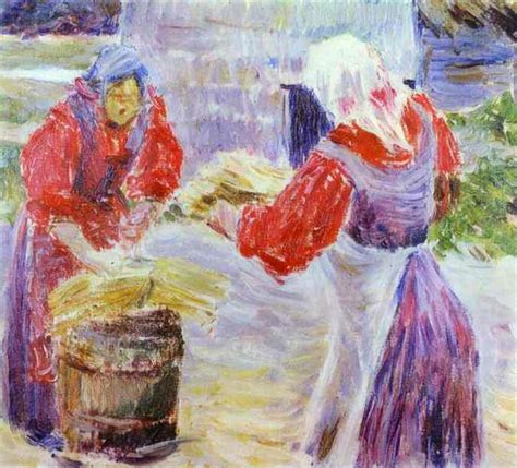 Oil Painting Replica Peasant Women By Viktor Elpidiforovich Borisov